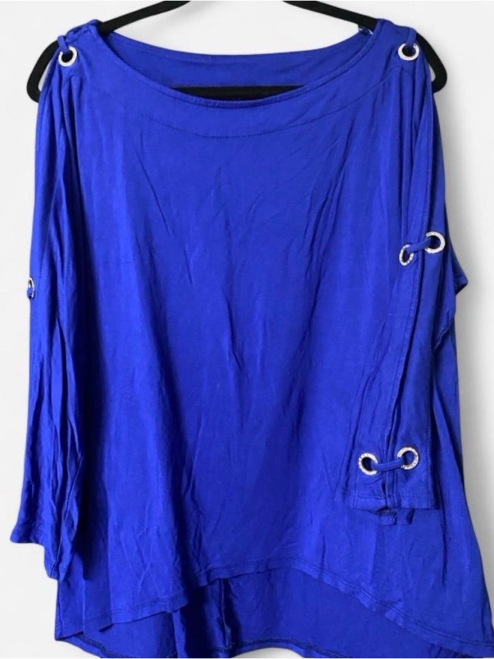 Cable & Gauge Royal Blue Grommet Sleeve Tunic